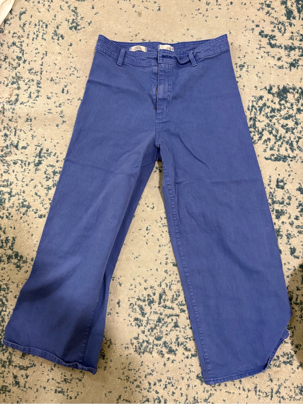 Wide-Leg Cotton Bottoms in Blue